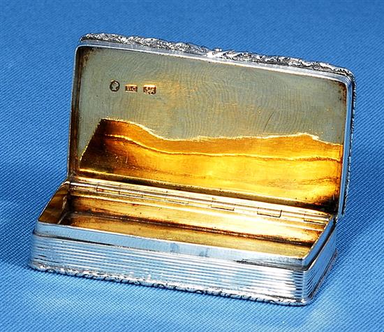 An early Victorian silver snuff box, by Francis Clark, Length 82mm Weight: 3.2 oz/101grms